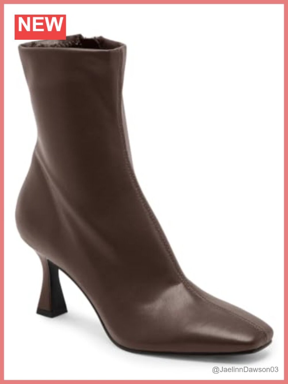 Kitten Heel Ankle Boots Square Toe Side Zipper Faux Leather Women's Dressy